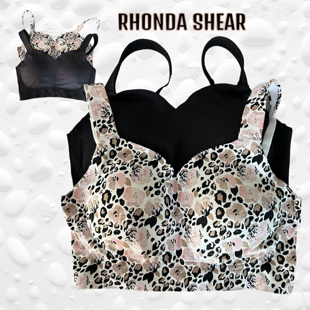 Rhonda Shear 2 Pack Sweetheart Neckline Body Bra Size L NWOT